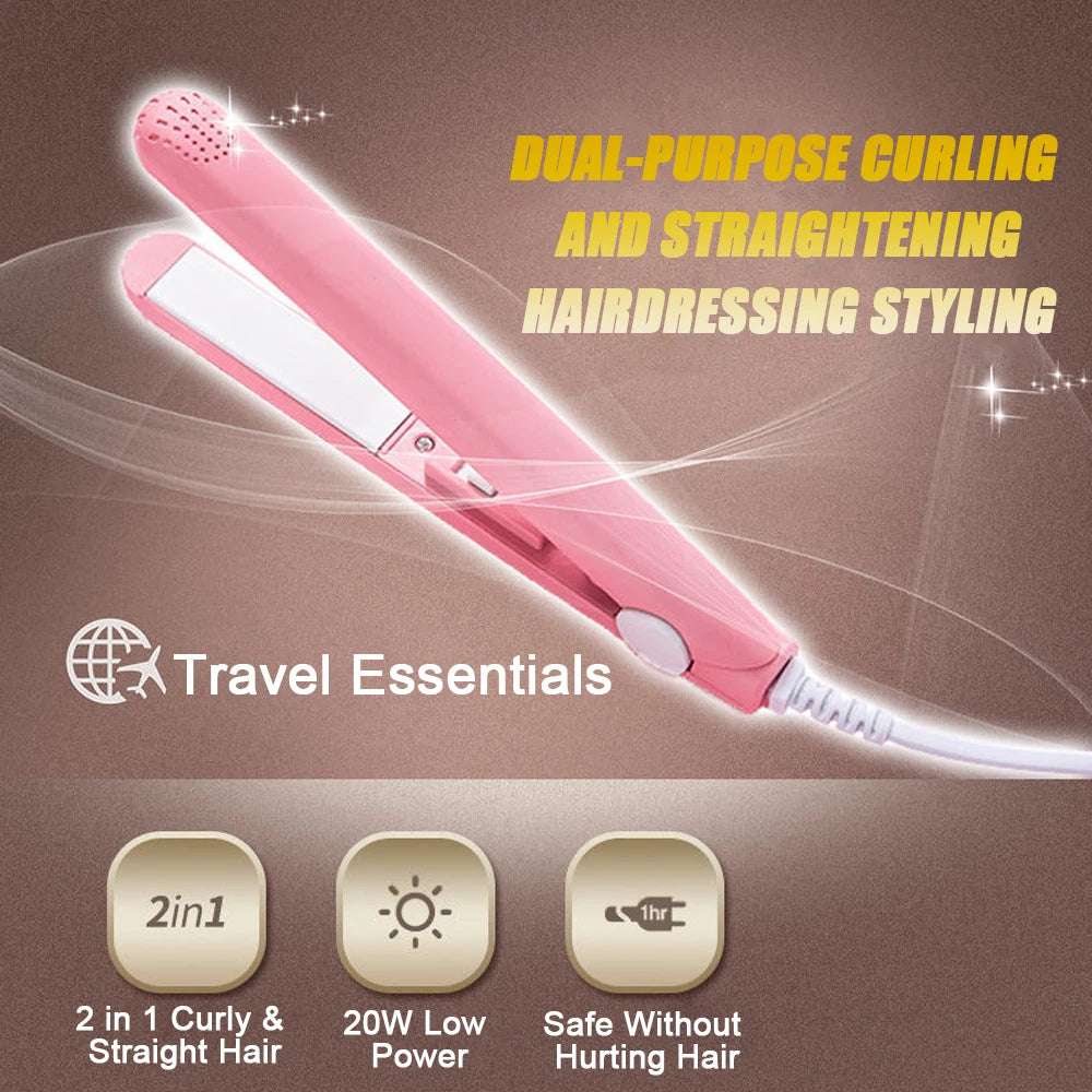 Mini Portable Hair Straightener – Smooth, Silky & Frizz-Free Hair on the Go