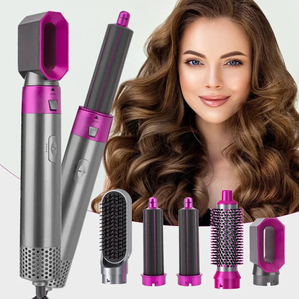 5-in-1 Professional Hair Styler – Dry, Curl, Straighten & Volumize with Ease!