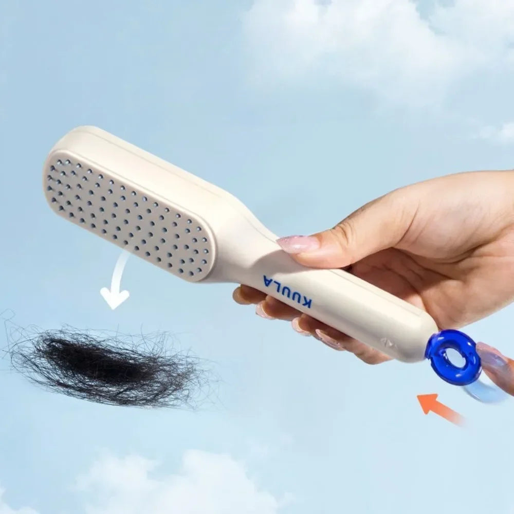 Self Cleaning Hair Brush / Anti-static Massage Comb / Effortless Hair Removal and Cleaning