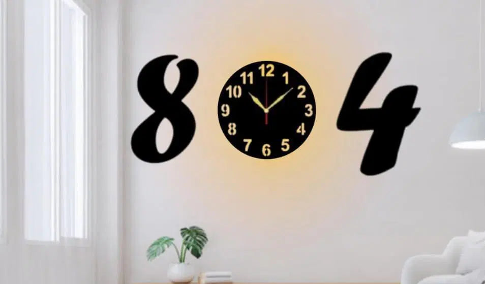 804 Calligraphy Analogue Wall Clock – Elegant & Timeless Design for Your Home