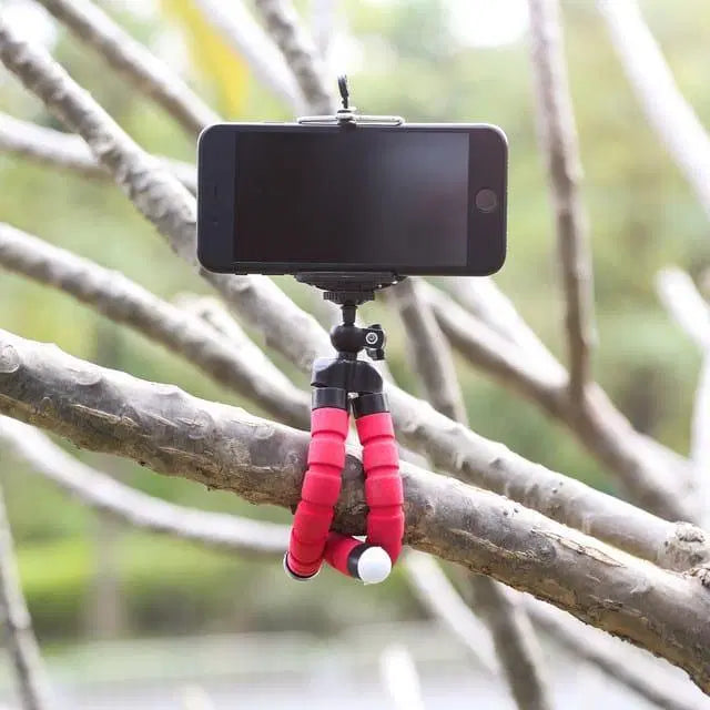 "Flexible Sponge Octopus Mini Tripod – Versatile Phone & Mini Camera Stand with Clip Holder"