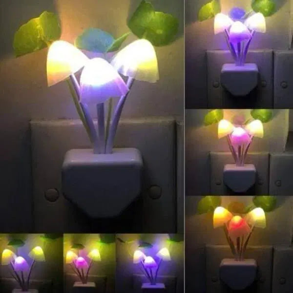 LED Mushroom Sensor Night Light Set – Pack of 4 for a Cozy, Automated Glow