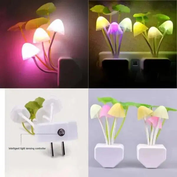 LED Mushroom Sensor Night Light Set – Pack of 4 for a Cozy, Automated Glow