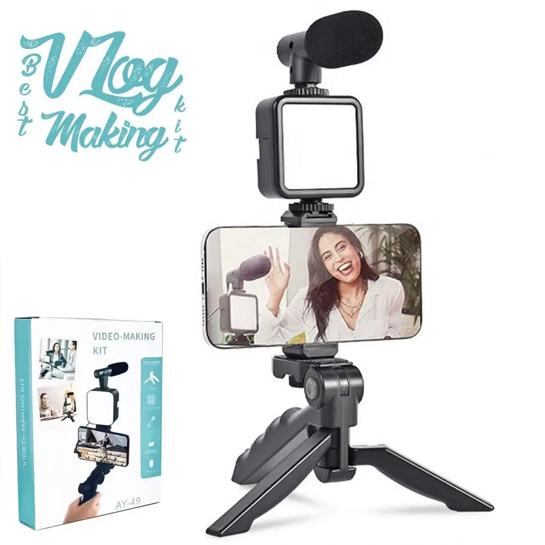 Multi-Functional Tripod Stand Set – Includes Microphone & LED Ring Light (3 Pcs)