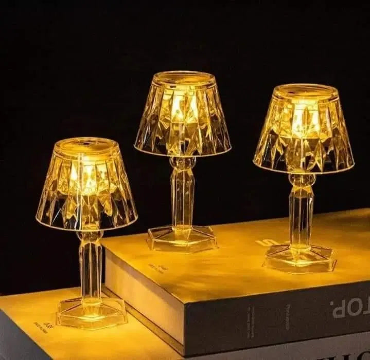 Rechargeable Golden Night Lamp – Mini Crystal Design for Elegant Lighting