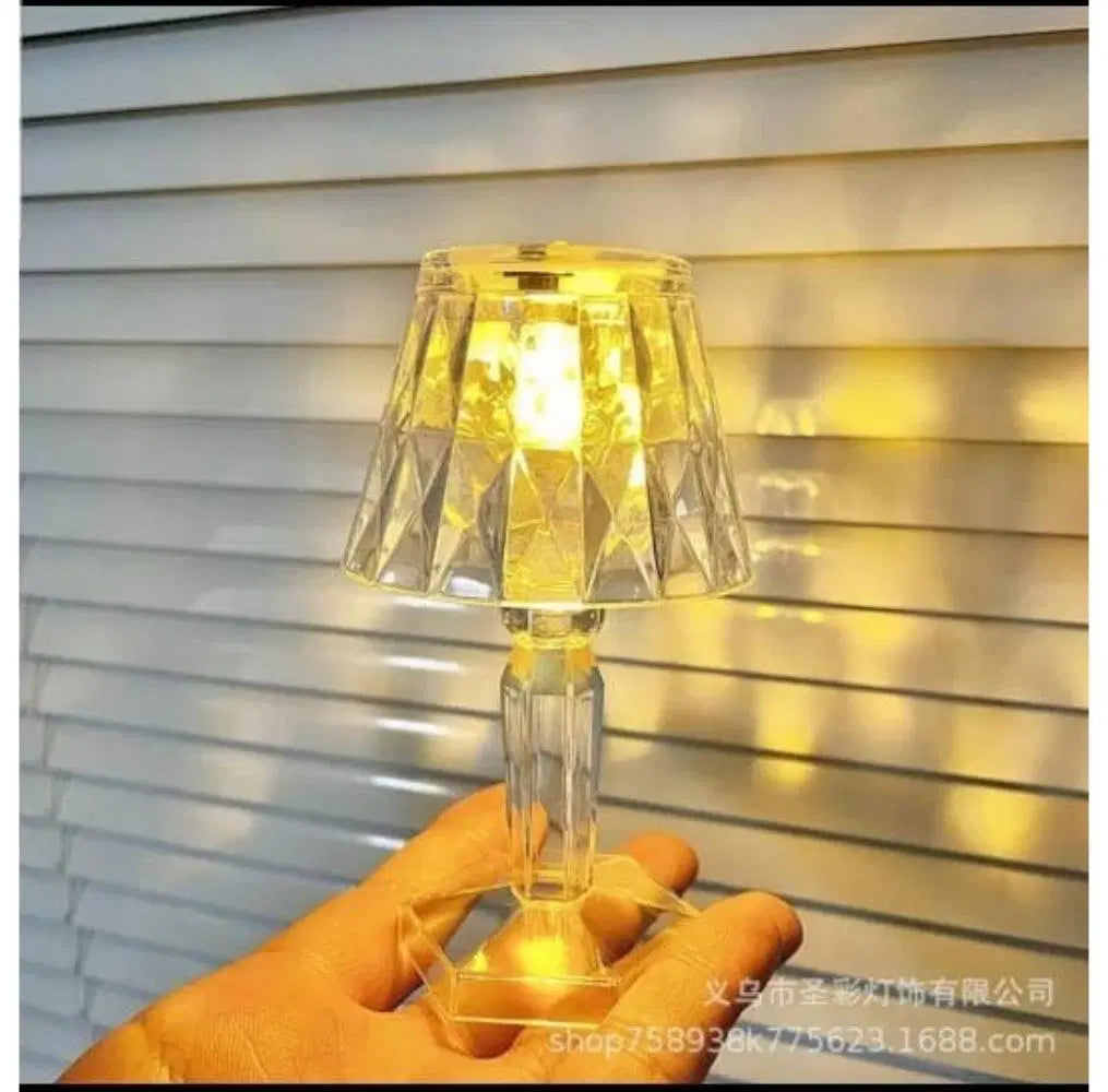 Rechargeable Golden Night Lamp – Mini Crystal Design for Elegant Lighting