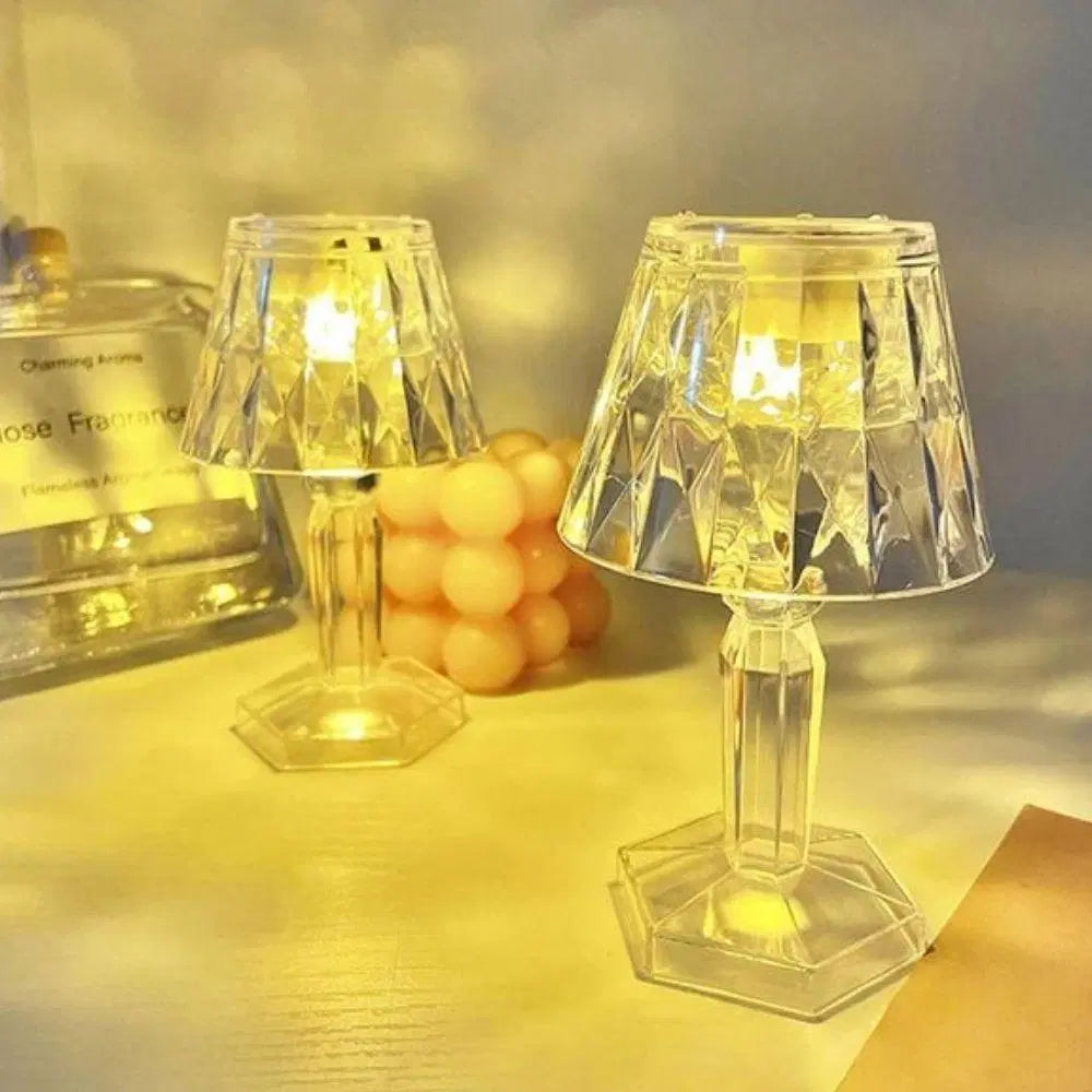 Rechargeable Golden Night Lamp – Mini Crystal Design for Elegant Lighting